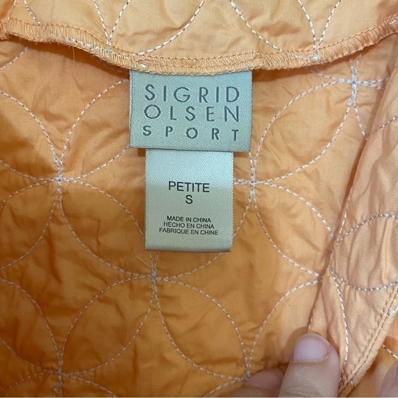 Sigrid Olsen Quilted Jacket Pink Peach Sz Small Petite - Picture 2 of 9